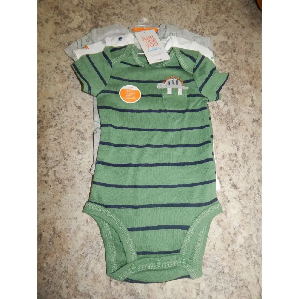 Carters Just One You 6pc Baby Boy Outfit Bundle 3M NWT Cotton Dinosaur Alligator